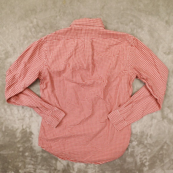 Ralph Lauren Orange Custom Fit Gingham Check Button Up Shirt Men's size Small - Picture 5 of 8